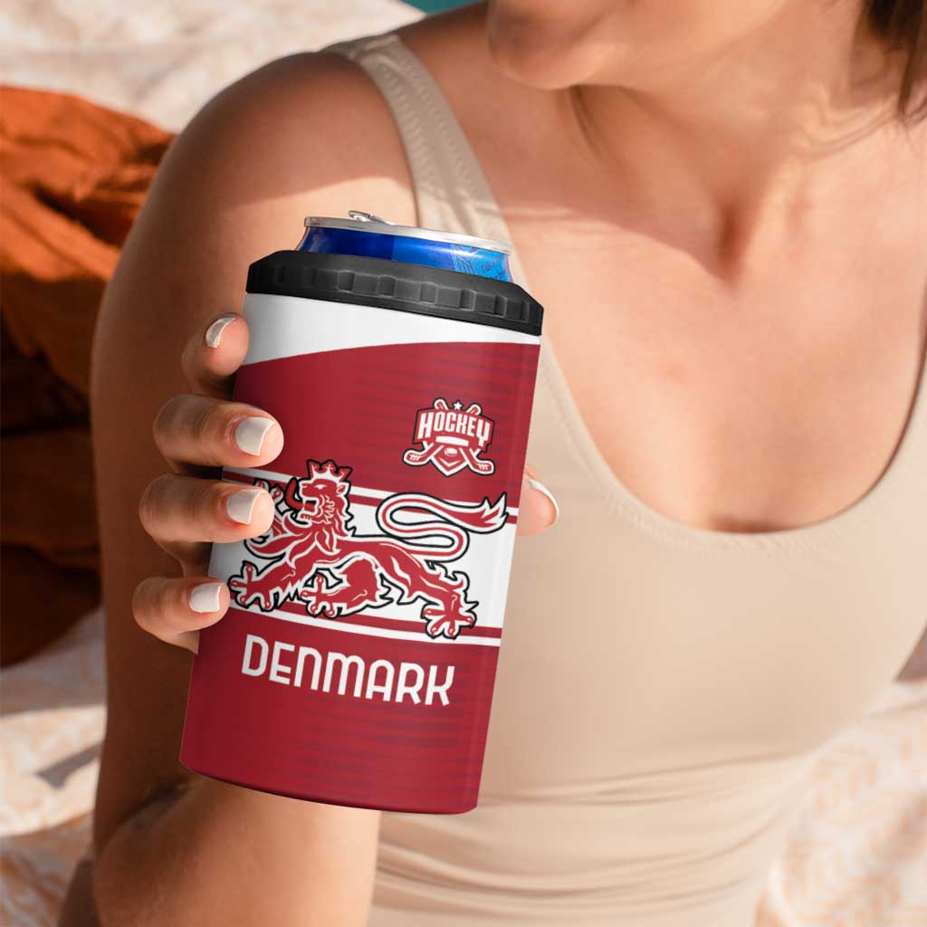 Custom Denmark Hockey 4 in 1 Can Cooler Tumbler Danish Lions