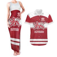 Custom Denmark Hockey Couples Matching Tank Maxi Dress and Hawaiian Shirt Danish Lions
