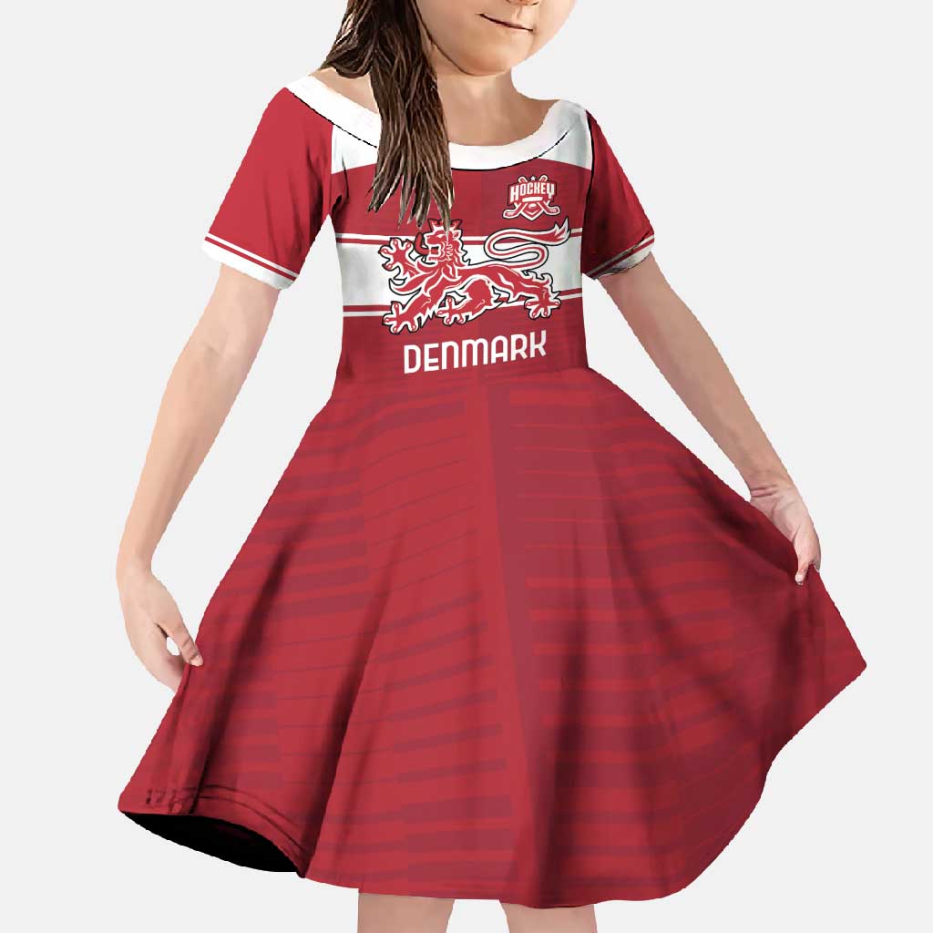 Custom Denmark Hockey Family Matching Mermaid Dress and Hawaiian Shirt Danish Lions