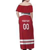 Custom Denmark Hockey Family Matching Off Shoulder Maxi Dress and Hawaiian Shirt Danish Lions