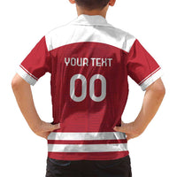 Custom Denmark Hockey Family Matching Off Shoulder Short Dress and Hawaiian Shirt Danish Lions