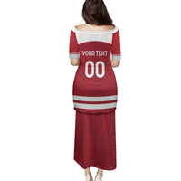 Custom Denmark Hockey Family Matching Puletasi and Hawaiian Shirt Danish Lions