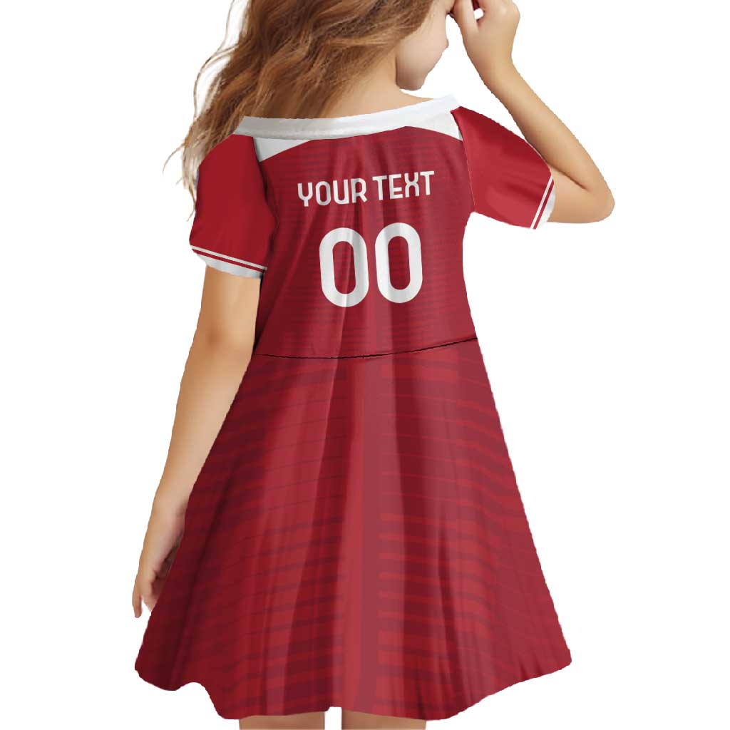 Custom Denmark Hockey Family Matching Short Sleeve Bodycon Dress and Hawaiian Shirt Danish Lions