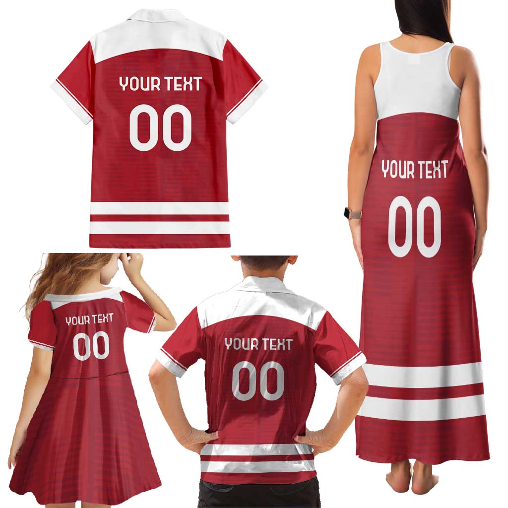Custom Denmark Hockey Family Matching Tank Maxi Dress and Hawaiian Shirt Danish Lions