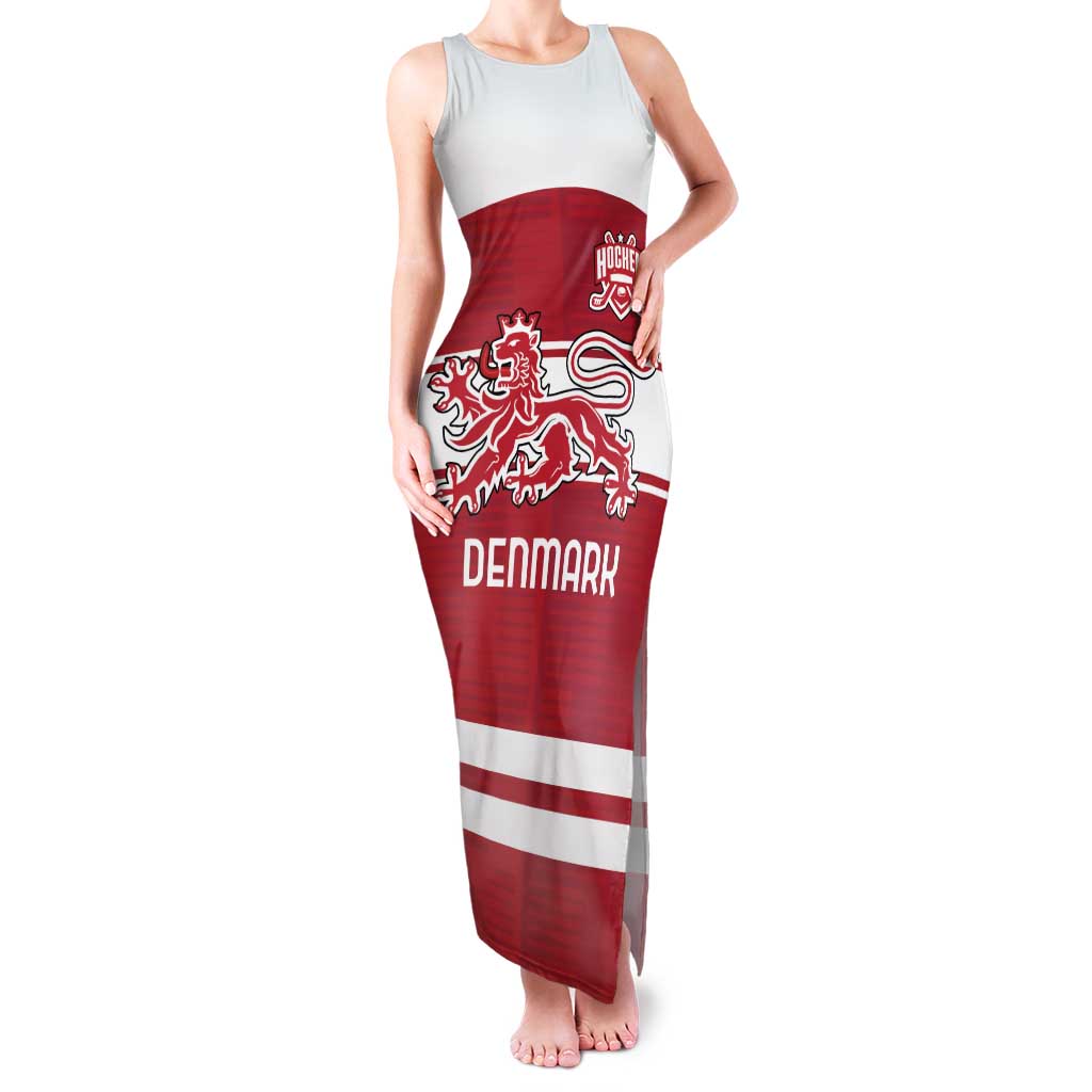 Custom Denmark Hockey Family Matching Tank Maxi Dress and Hawaiian Shirt Danish Lions