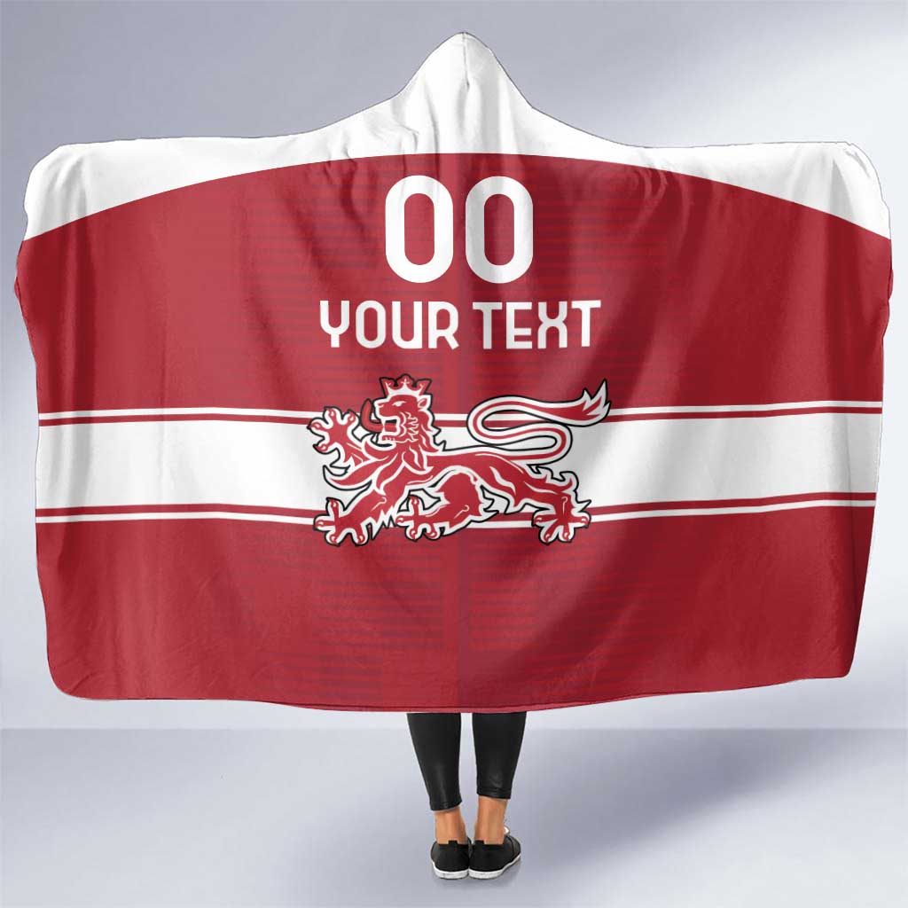 Custom Denmark Hockey Hooded Blanket Danish Lions