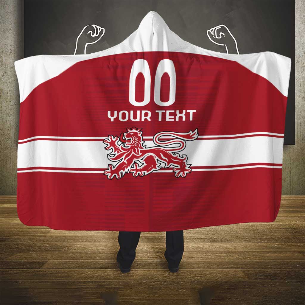 Custom Denmark Hockey Hooded Blanket Danish Lions