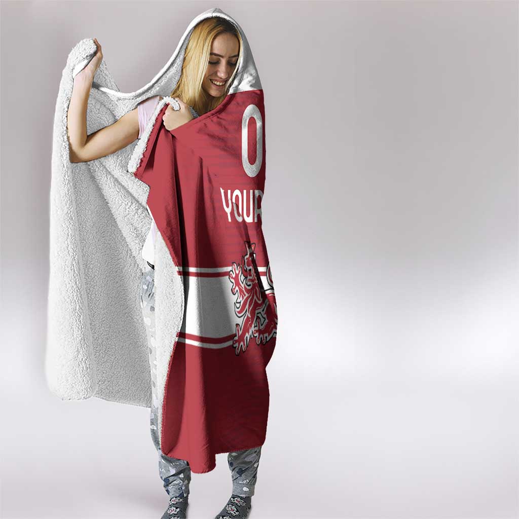 Custom Denmark Hockey Hooded Blanket Danish Lions