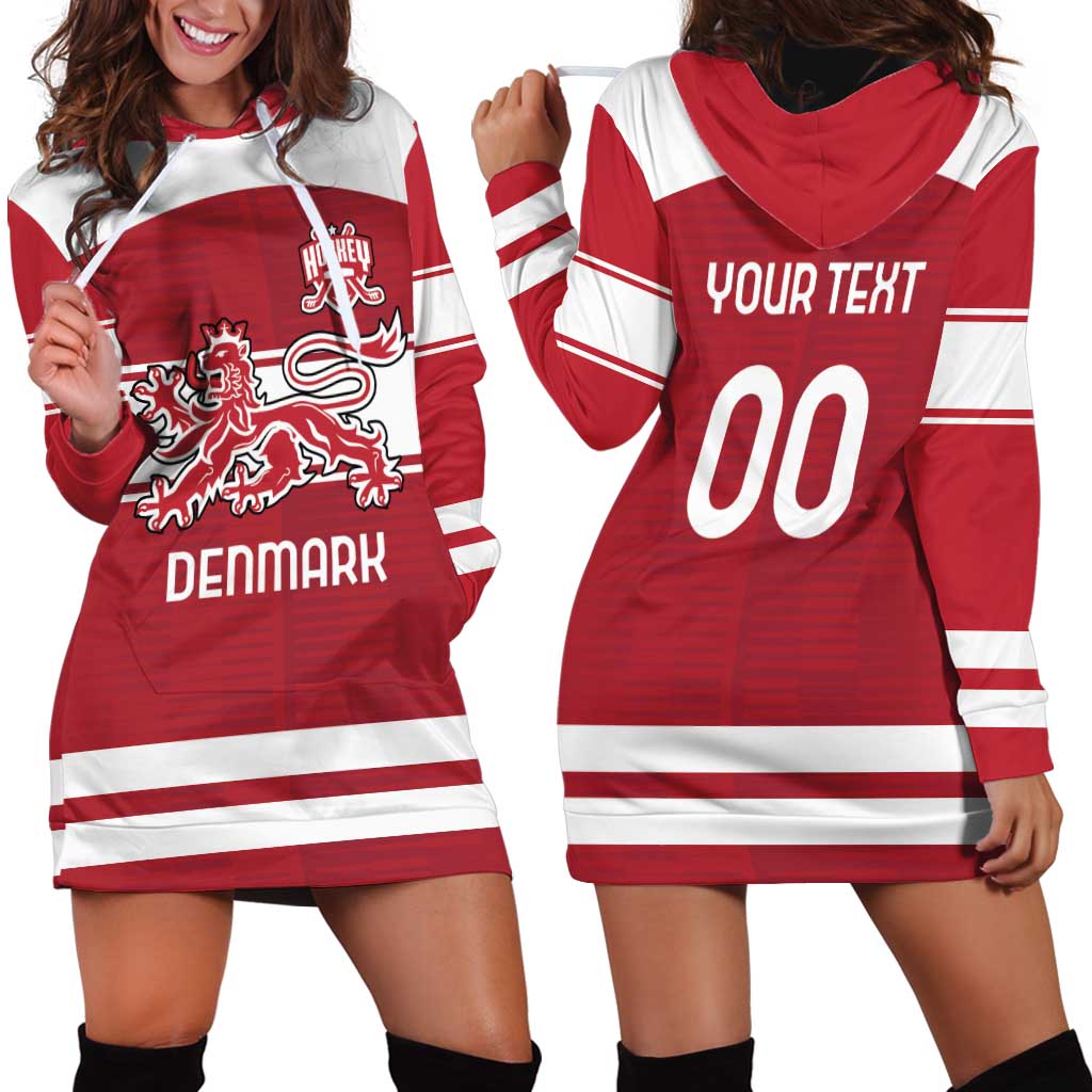 Custom Denmark Hockey Hoodie Dress Danish Lions