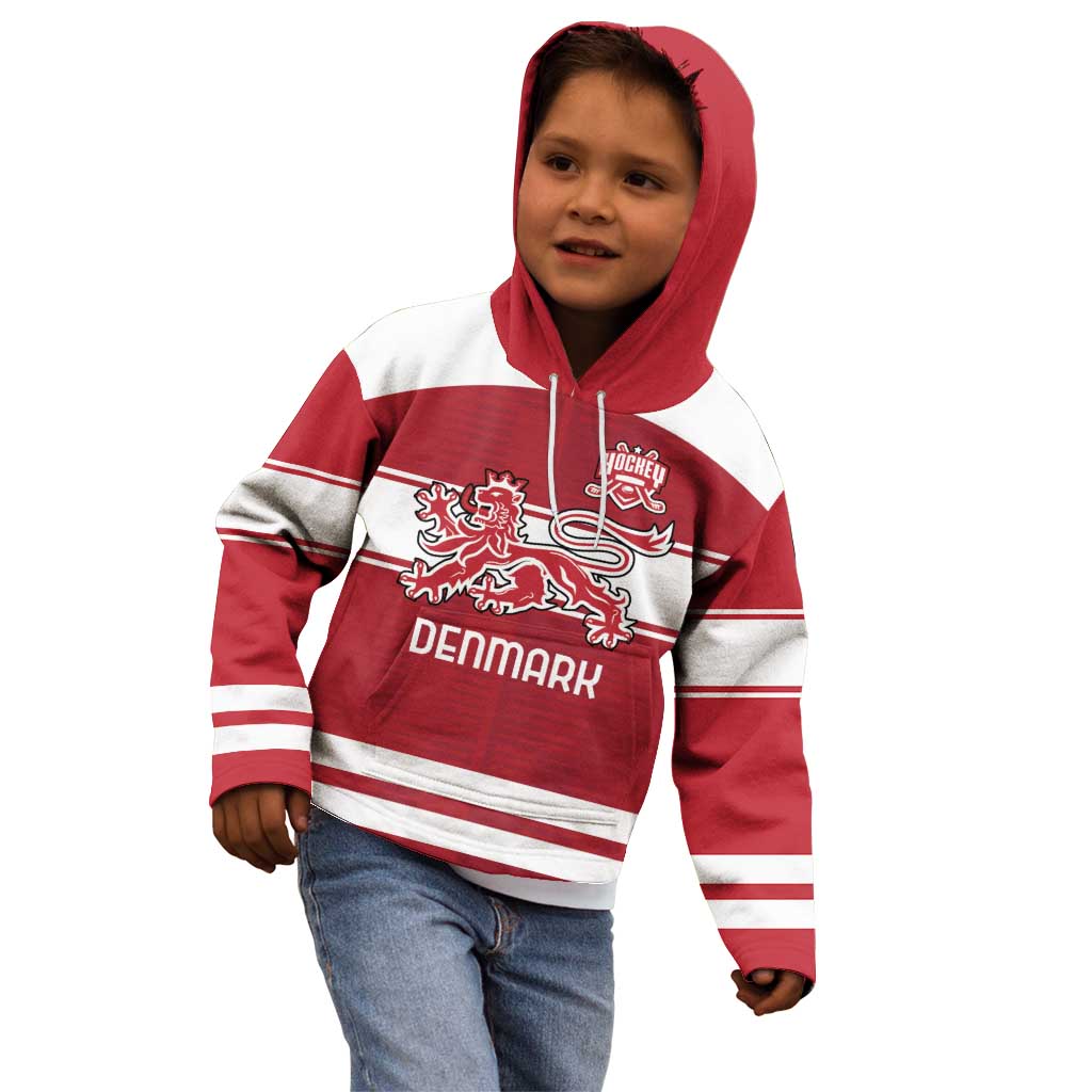 Custom Denmark Hockey Kid Hoodie Danish Lions
