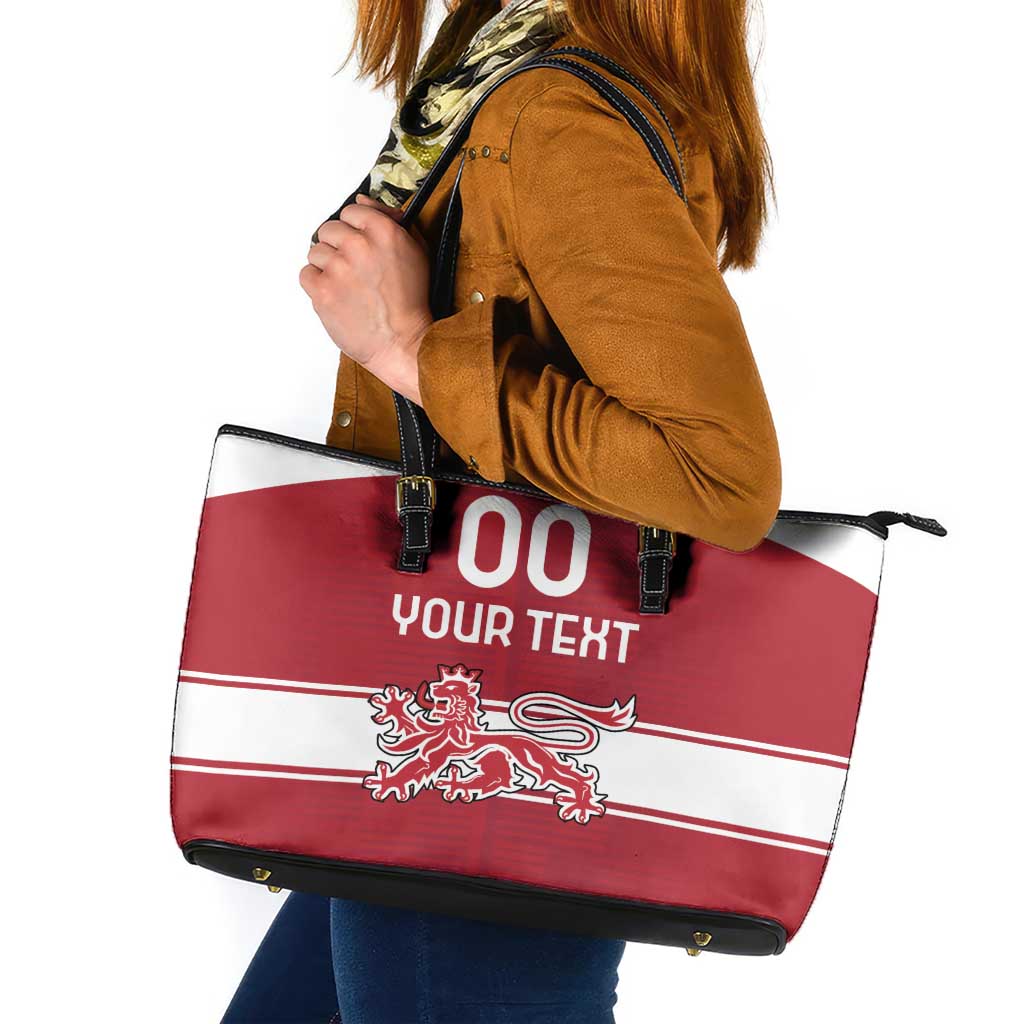 Custom Denmark Hockey Leather Tote Bag Danish Lions