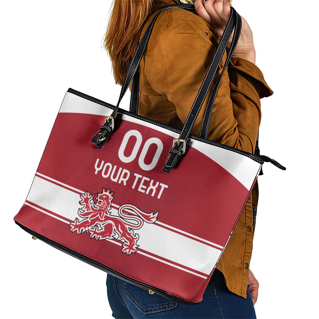 Custom Denmark Hockey Leather Tote Bag Danish Lions