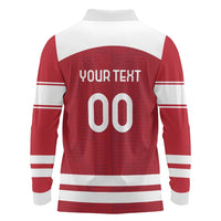 Custom Denmark Hockey Long Sleeve Polo Shirt Danish Lions