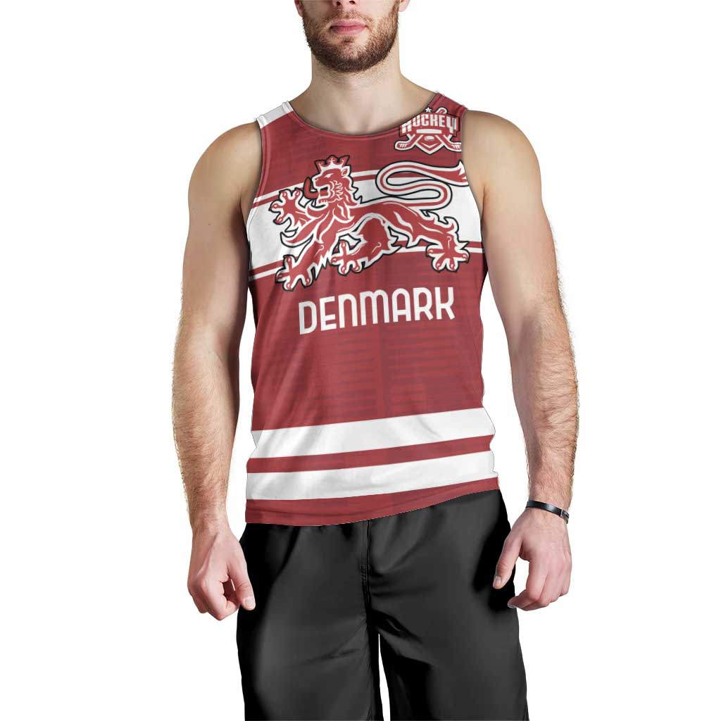 Custom Denmark Hockey Men Tank Top Danish Lions