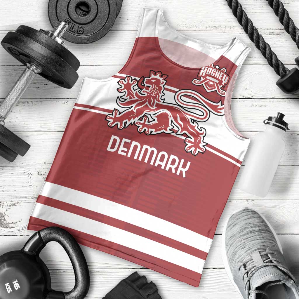 Custom Denmark Hockey Men Tank Top Danish Lions