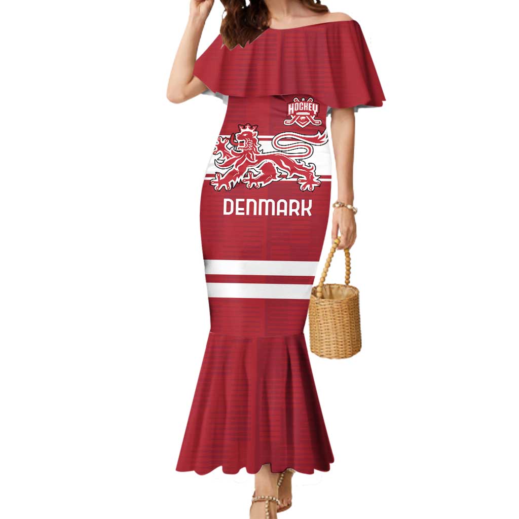 Custom Denmark Hockey Mermaid Dress Danish Lions