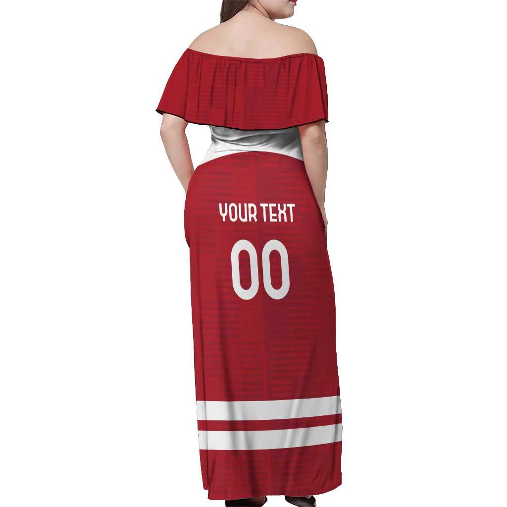Custom Denmark Hockey Off Shoulder Maxi Dress Danish Lions