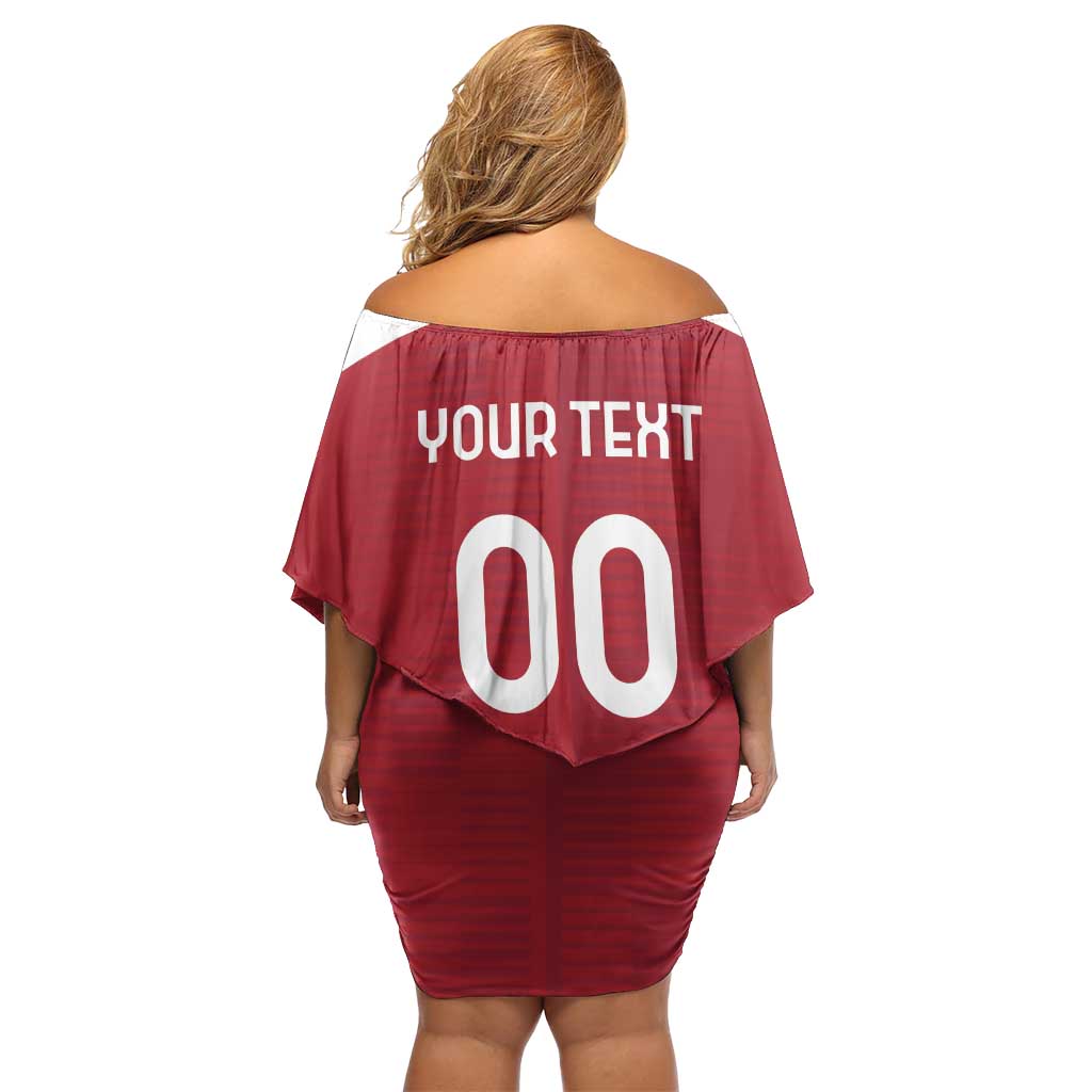Custom Denmark Hockey Off Shoulder Short Dress Danish Lions