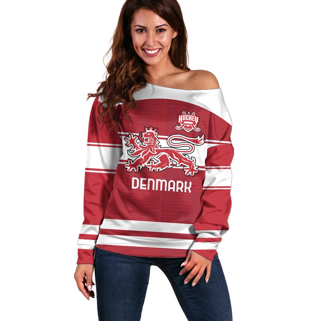 Custom Denmark Hockey Off Shoulder Sweater Danish Lions
