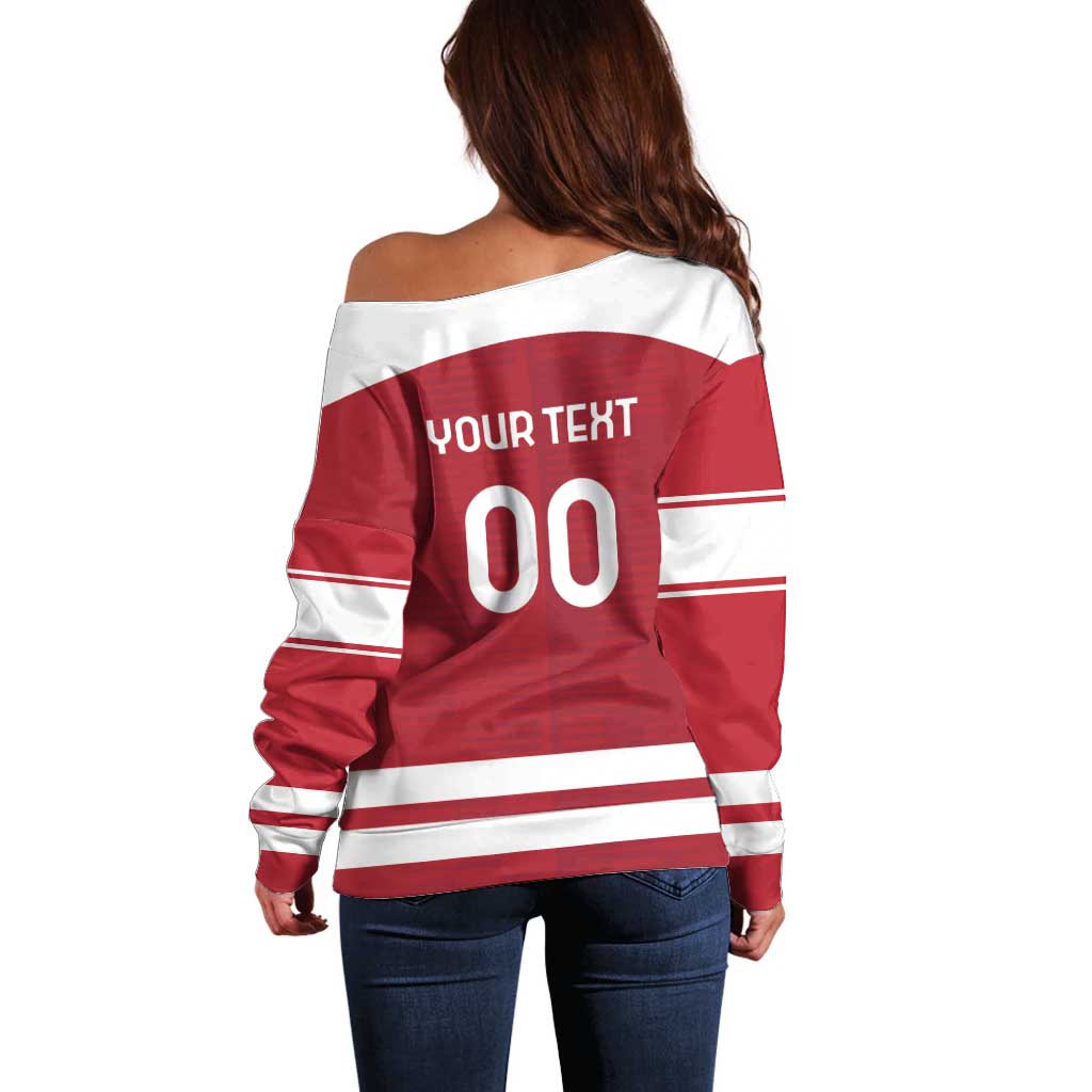 Custom Denmark Hockey Off Shoulder Sweater Danish Lions