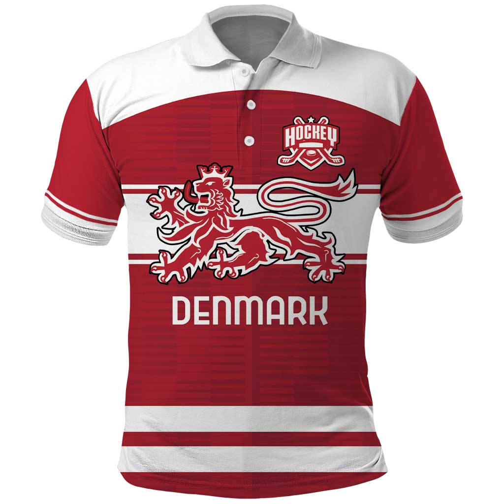 Custom Denmark Hockey Polo Shirt Danish Lions