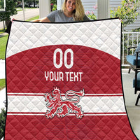 Custom Denmark Hockey Quilt Danish Lions