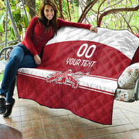 Custom Denmark Hockey Quilt Danish Lions
