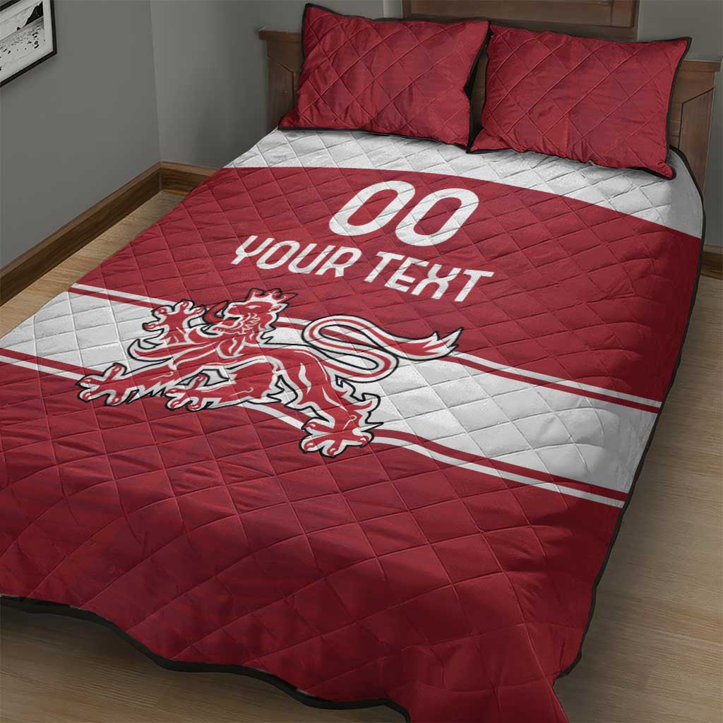 Custom Denmark Hockey Quilt Bed Set Danish Lions