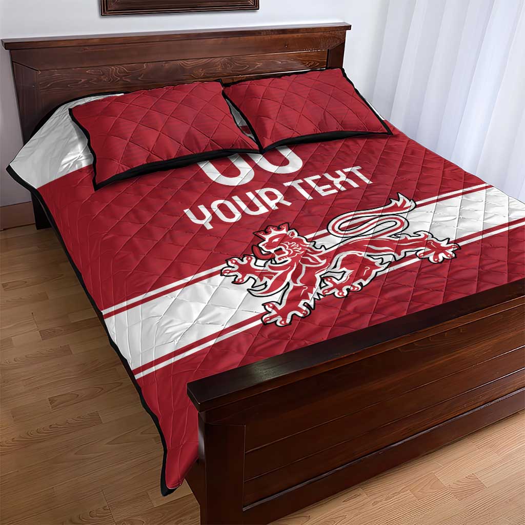 Custom Denmark Hockey Quilt Bed Set Danish Lions