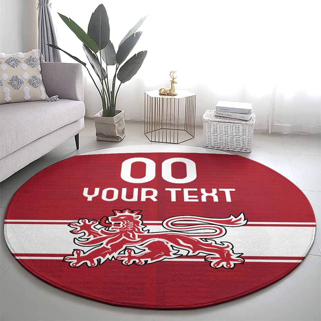 Custom Denmark Hockey Round Carpet Danish Lions