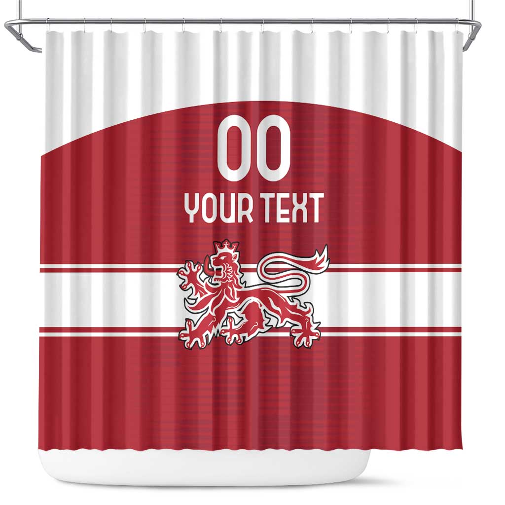 Custom Denmark Hockey Shower Curtain Danish Lions
