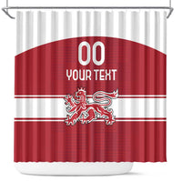 Custom Denmark Hockey Shower Curtain Danish Lions