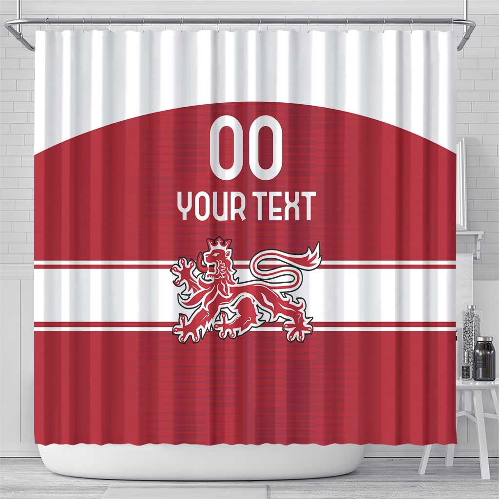 Custom Denmark Hockey Shower Curtain Danish Lions