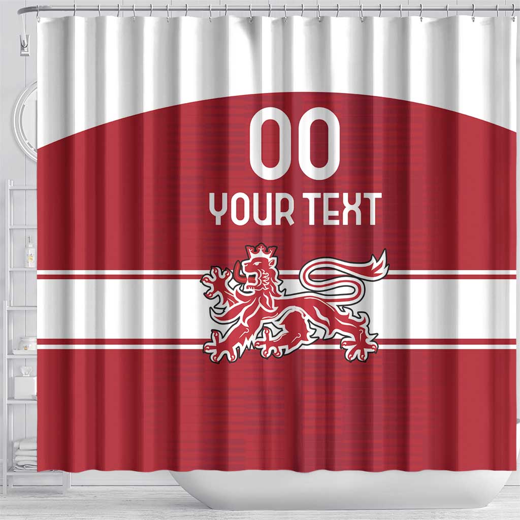 Custom Denmark Hockey Shower Curtain Danish Lions