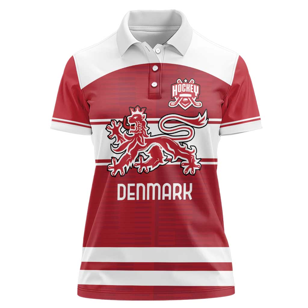 Custom Denmark Hockey Women Polo Shirt Danish Lions