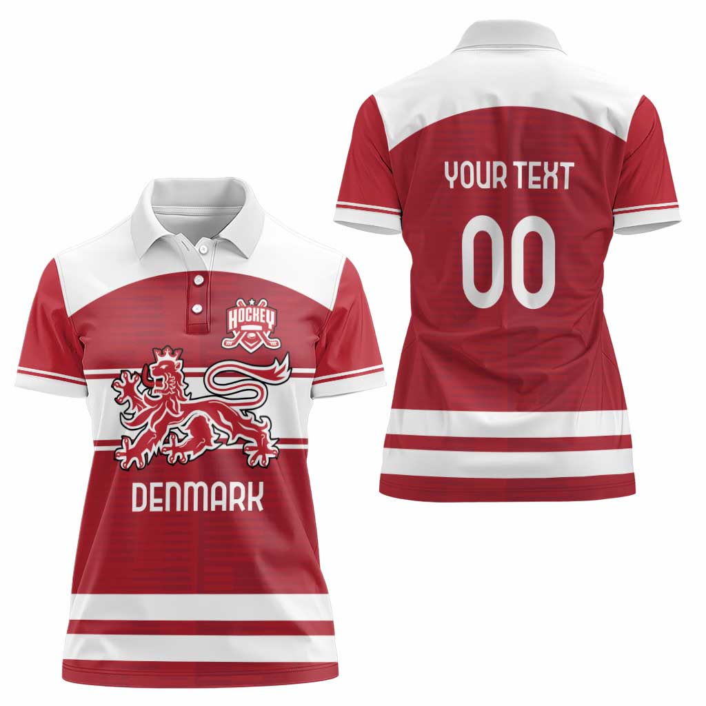 Custom Denmark Hockey Women Polo Shirt Danish Lions