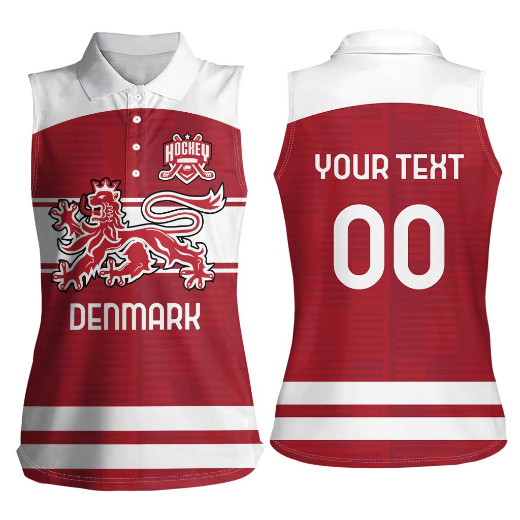 Custom Denmark Hockey Women Sleeveless Polo Shirt Danish Lions