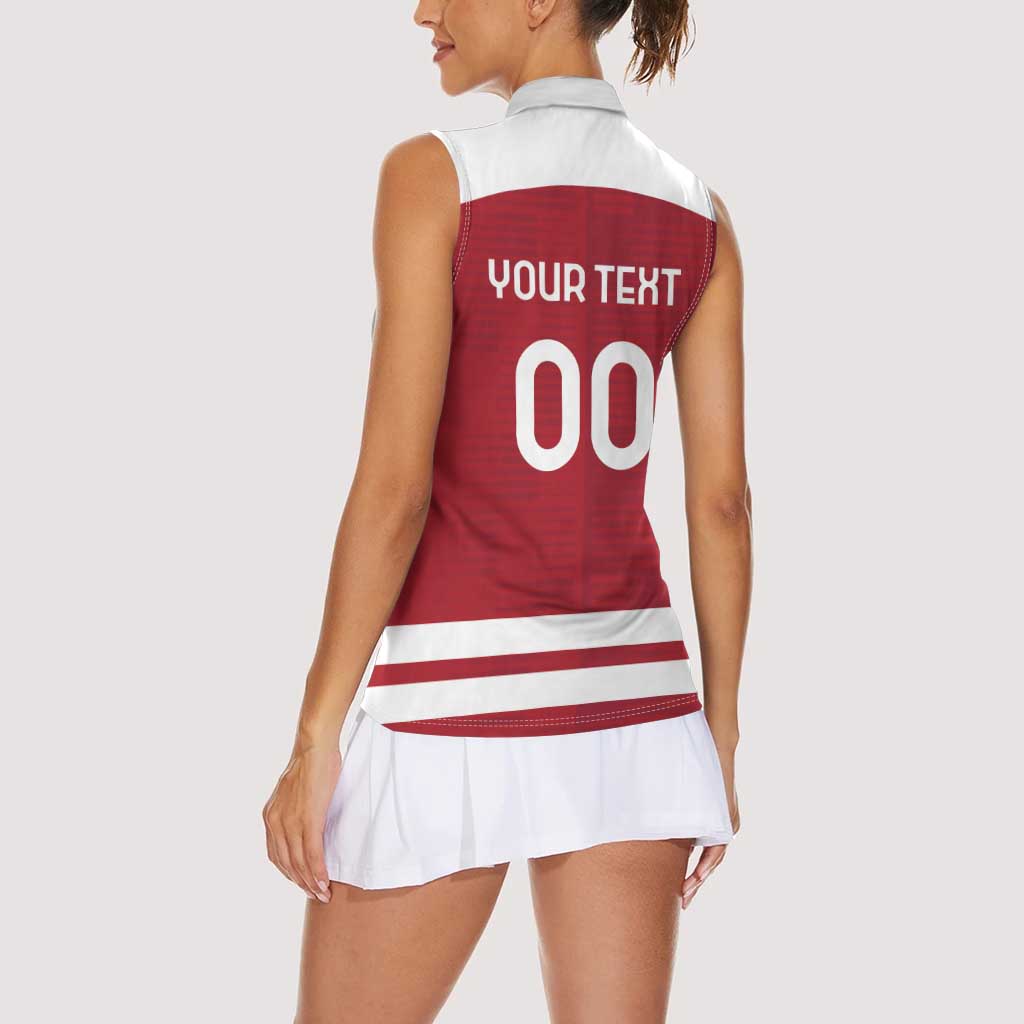 Custom Denmark Hockey Women Sleeveless Polo Shirt Danish Lions