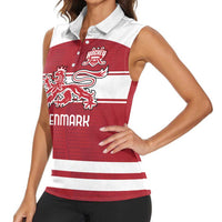 Custom Denmark Hockey Women Sleeveless Polo Shirt Danish Lions