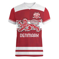 Custom Denmark Hockey Women V-Neck T-Shirt Danish Lions