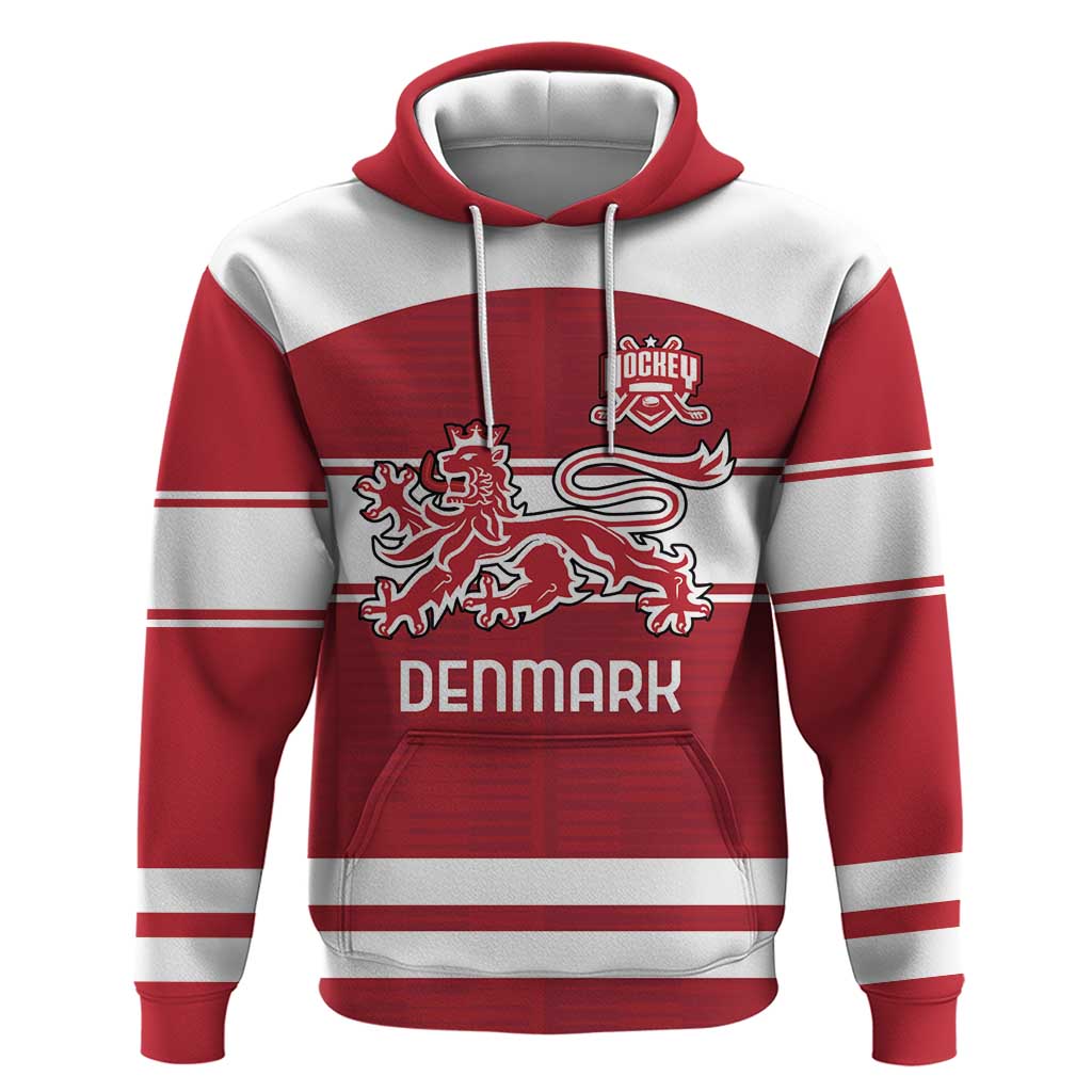 Custom Denmark Hockey Zip Hoodie Danish Lions