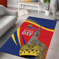 Liechtenstein National Day 1866 Area Rug Gold Crown Vaduz Cathedral
