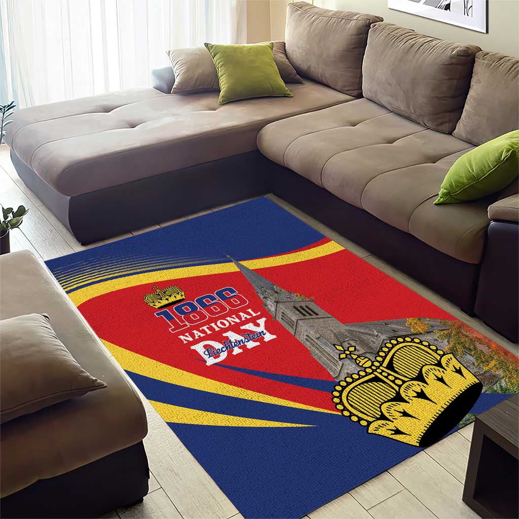 Liechtenstein National Day 1866 Area Rug Gold Crown Vaduz Cathedral