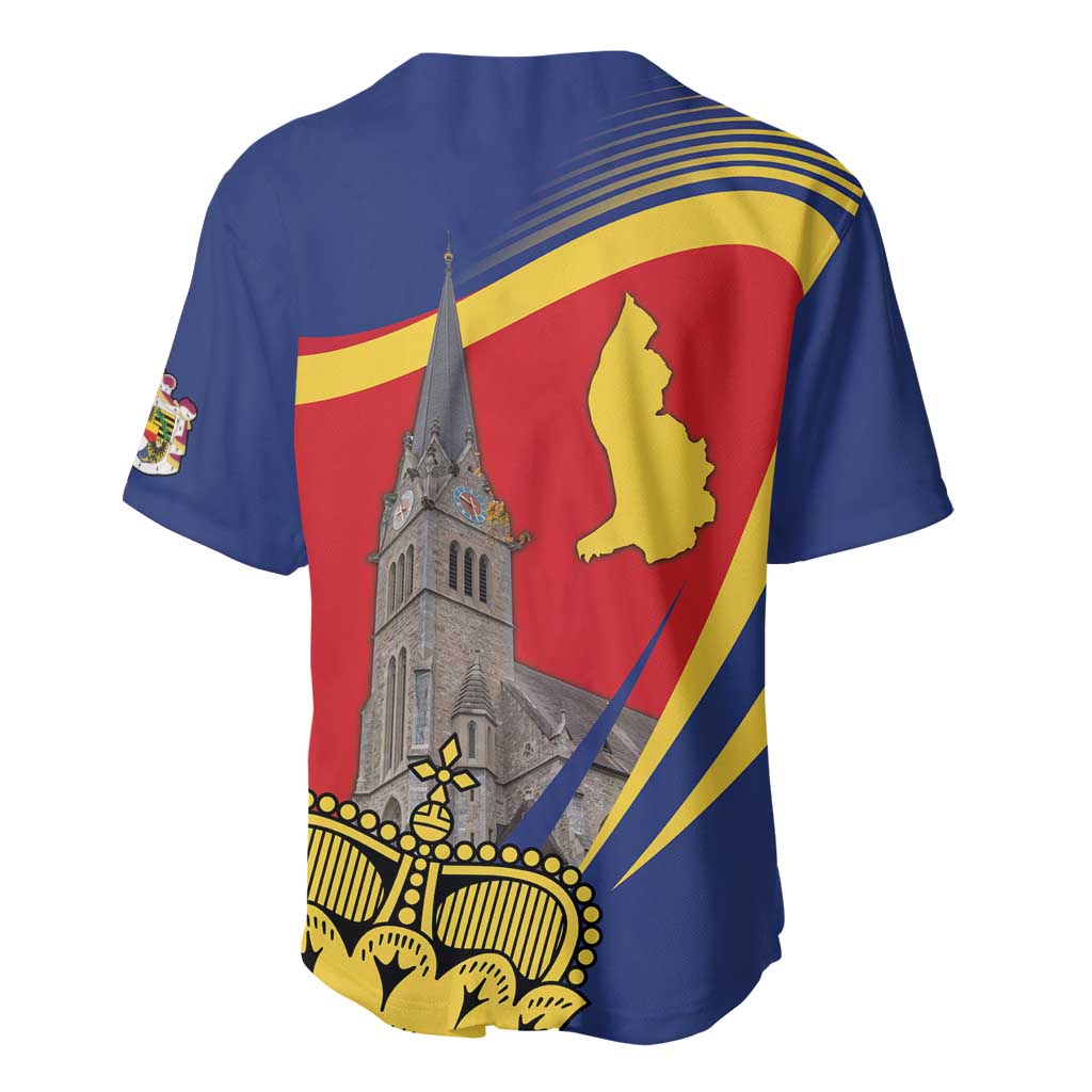 Liechtenstein National Day 1866 Baseball Jersey Gold Crown Vaduz Cathedral