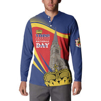 Liechtenstein National Day 1866 Button Sweatshirt Gold Crown Vaduz Cathedral