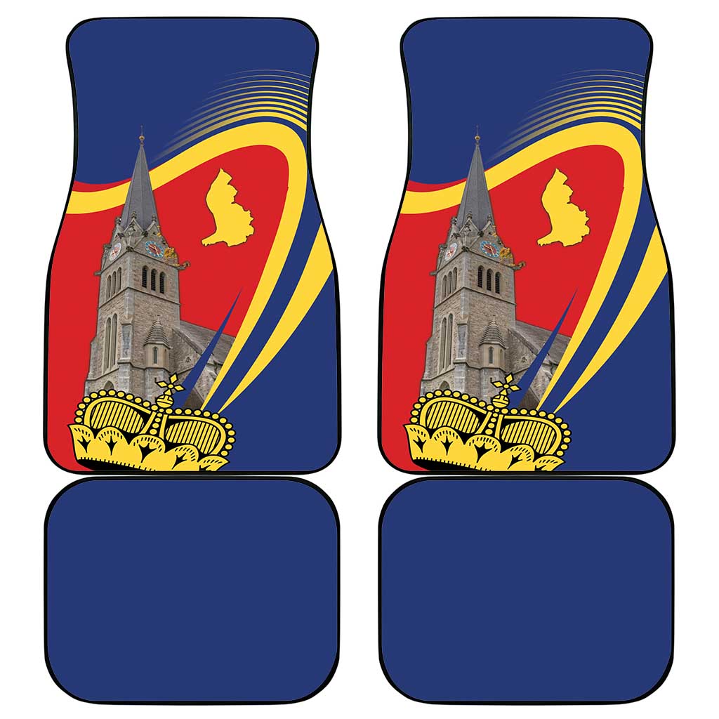 Liechtenstein National Day 1866 Car Mats Gold Crown Vaduz Cathedral