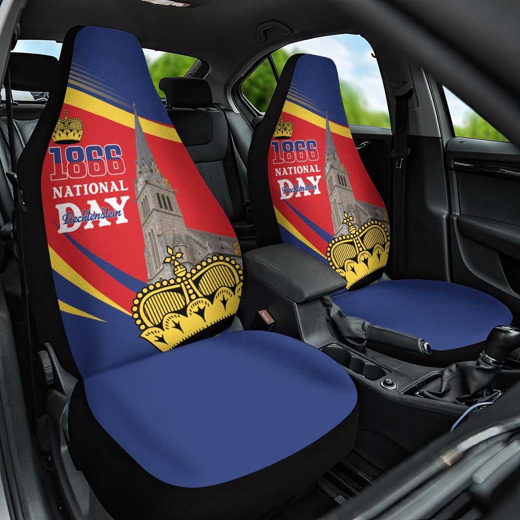 Liechtenstein National Day 1866 Car Seat Cover Gold Crown Vaduz Cathedral
