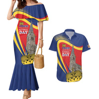 Liechtenstein National Day 1866 Couples Matching Mermaid Dress and Hawaiian Shirt Gold Crown Vaduz Cathedral