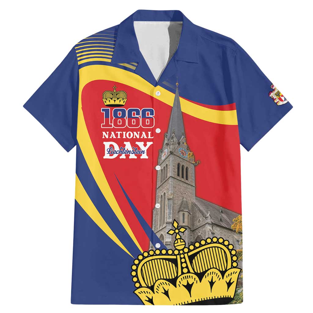 Liechtenstein National Day 1866 Family Matching Mermaid Dress and Hawaiian Shirt Gold Crown Vaduz Cathedral