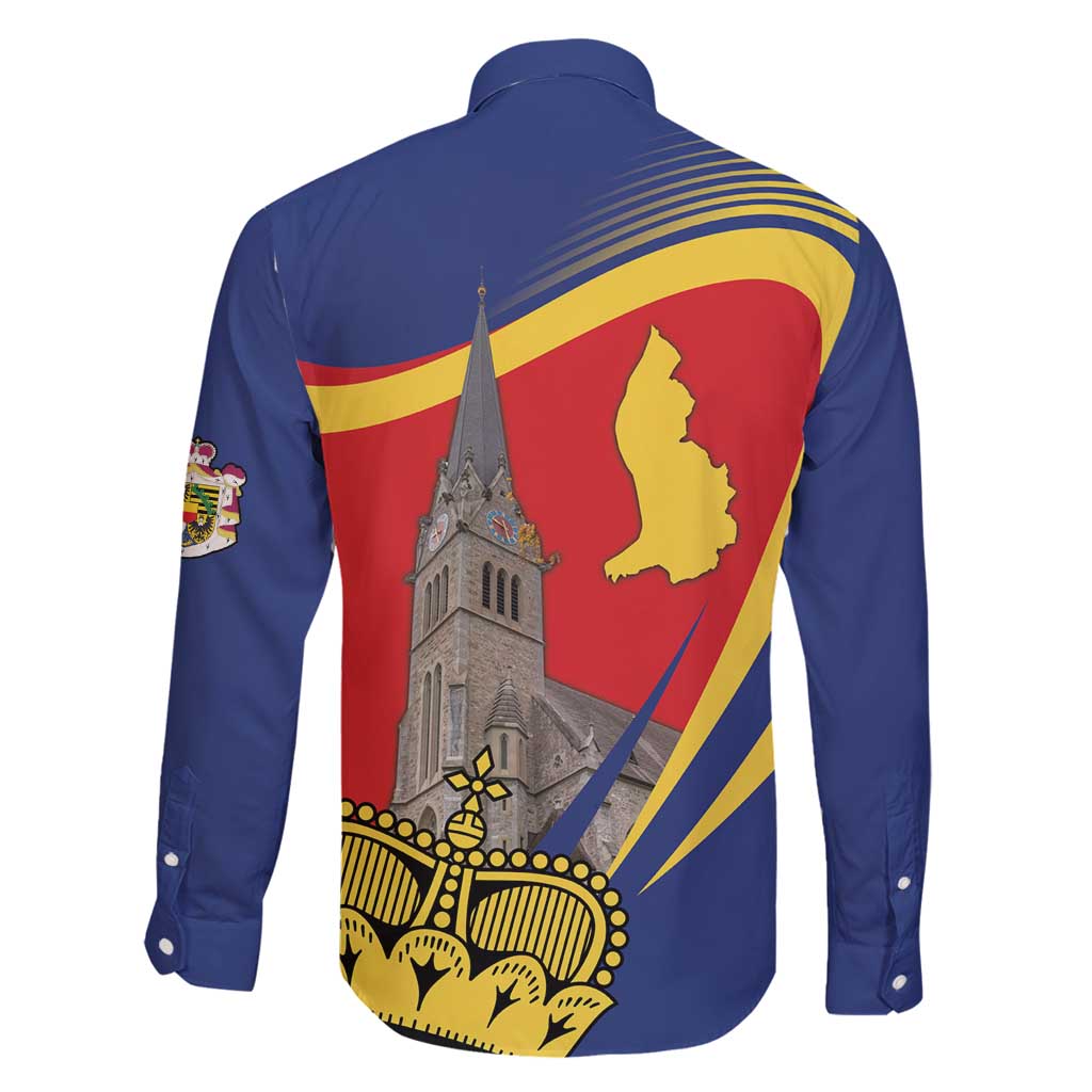 Liechtenstein National Day 1866 Family Matching Puletasi and Hawaiian Shirt Gold Crown Vaduz Cathedral